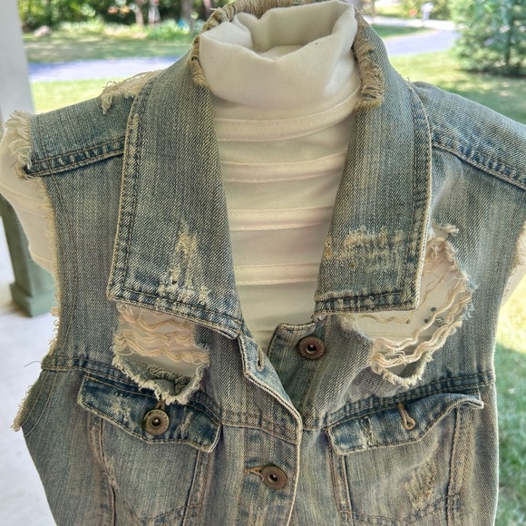 Highway Jeans Frayed Denim Collar - Picture 3 of 6